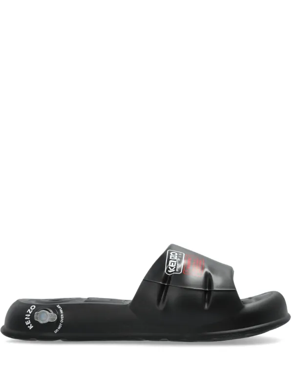 Kenzo logo-print Slides | Black | FARFETCH AZ