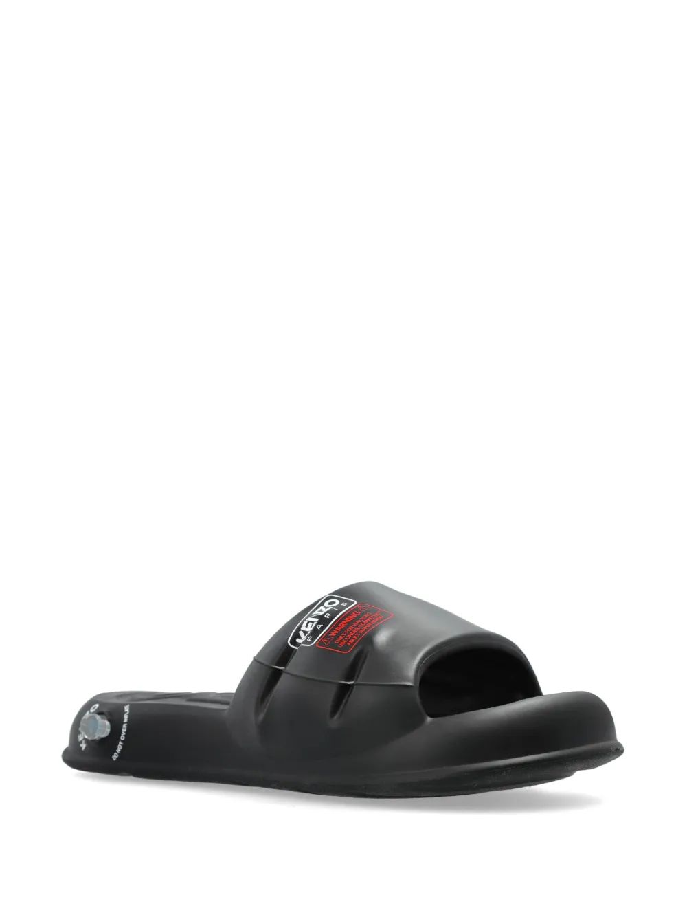 Kenzo Slippers met logoprint - Zwart