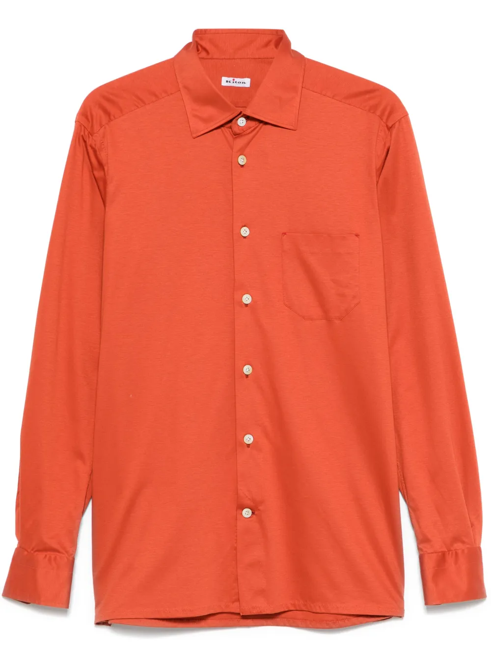 Kiton Katoenen overhemd Oranje