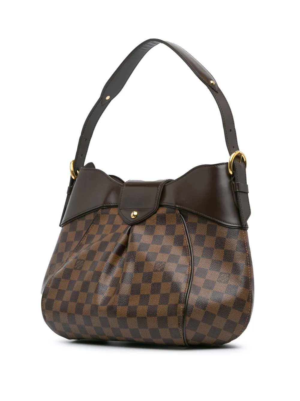 Pre-owned Louis Vuitton 2009 Damier Ebene Sistina Mm Shoulder Bag In Brown