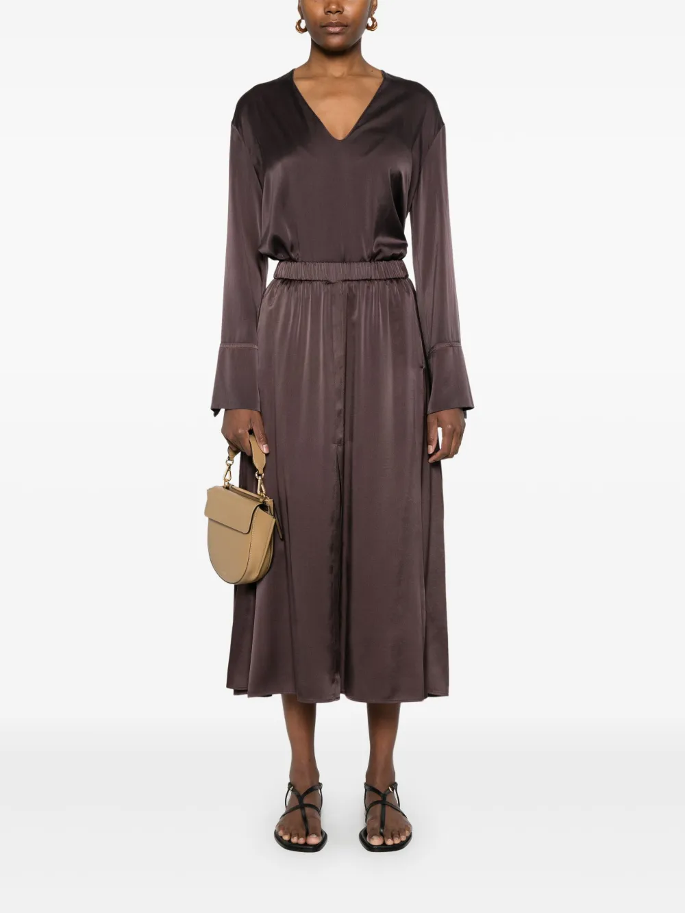 Forte Forte Satijnen blouse - Bruin
