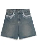 PatBO bead-detail denim shorts - Blue