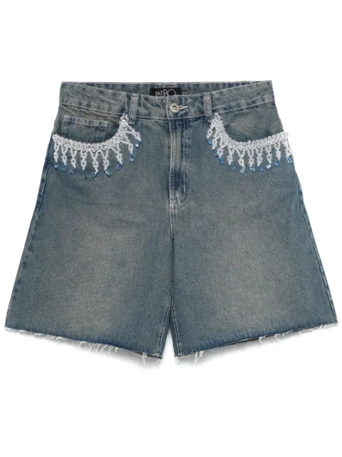 PatBO shorts de mezclilla con cuentas