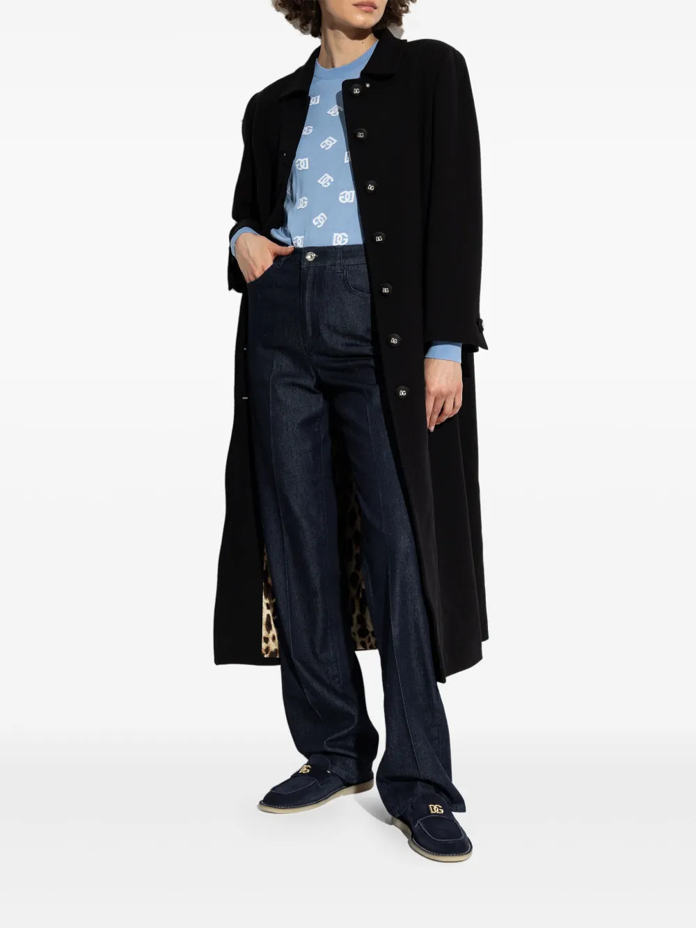 Dolce & Gabbana logo-plaque loafers Blue