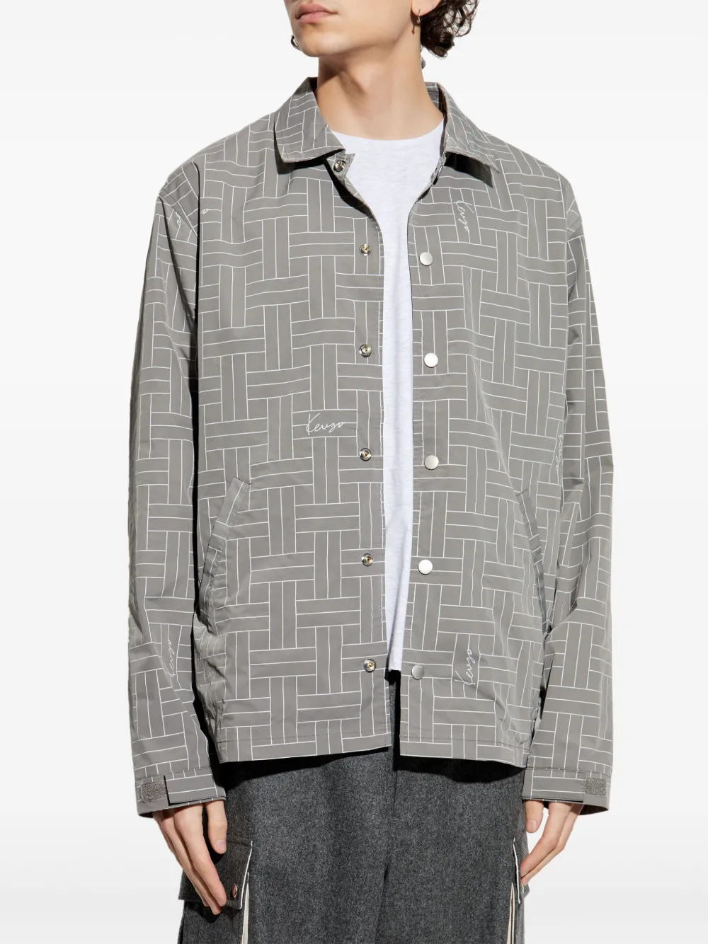Kenzo Weave shirtjack Grijs