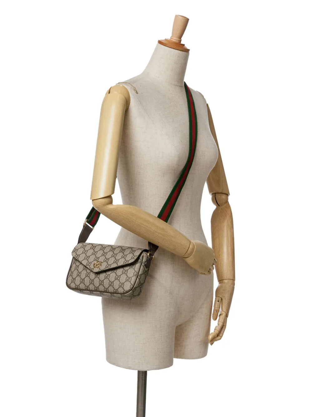 Gucci Pre-Owned 2016-2024 Mini GG Supreme Ophidia crossbody bag - Bruin
