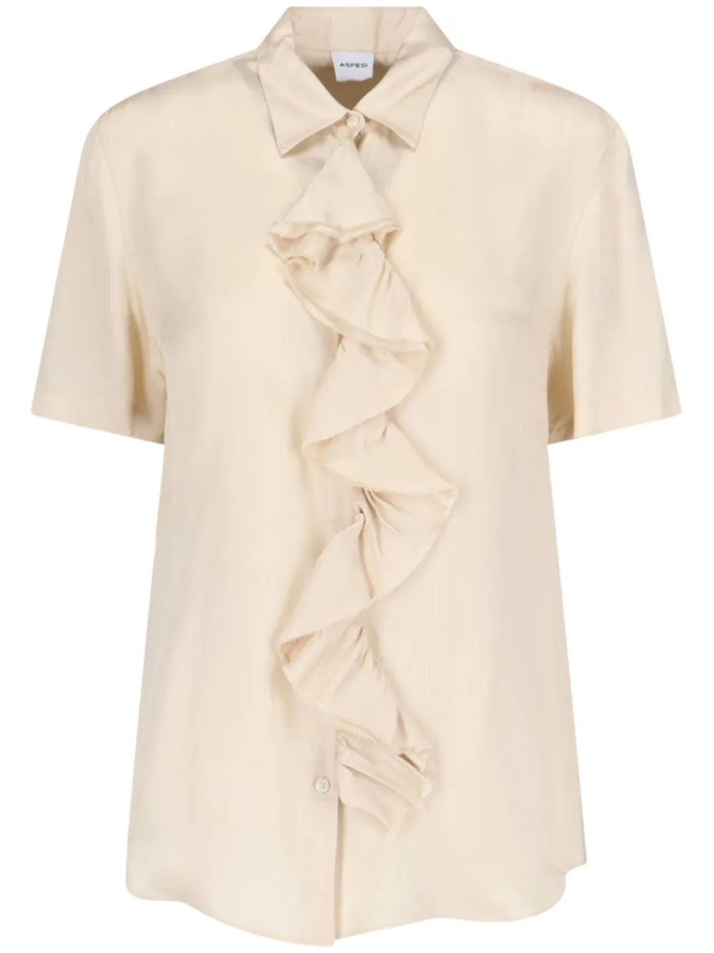 ASPESI Shirt met ruches afwerking Beige