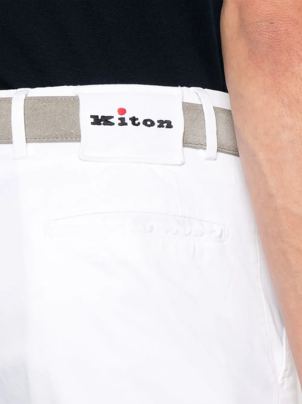 Shop Kiton Cotton Chinos In White