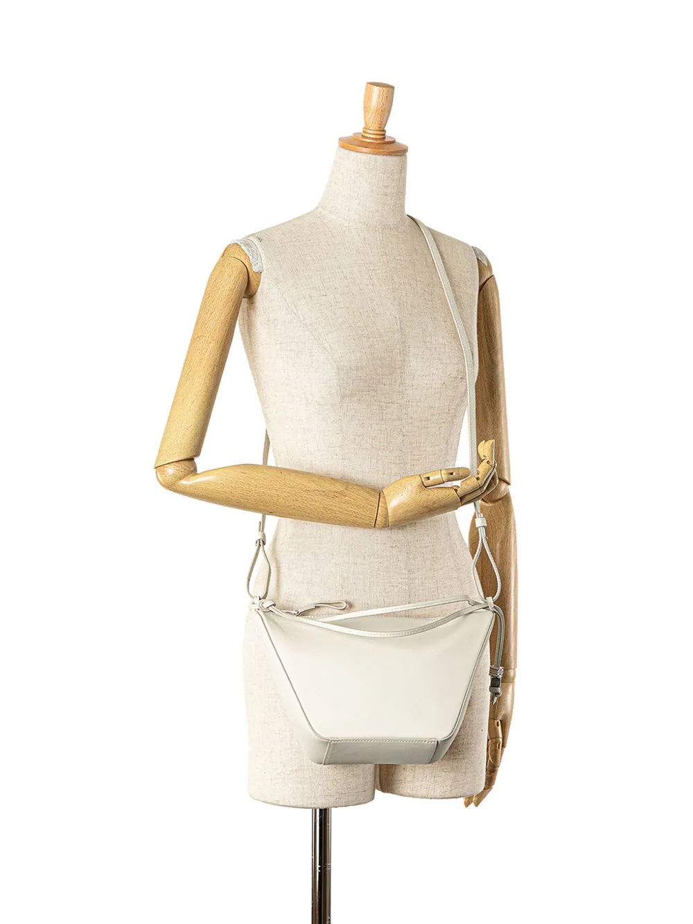 Loewe Pre-Owned 2023 Mini Leather Hammock Hobo satchel - Wit