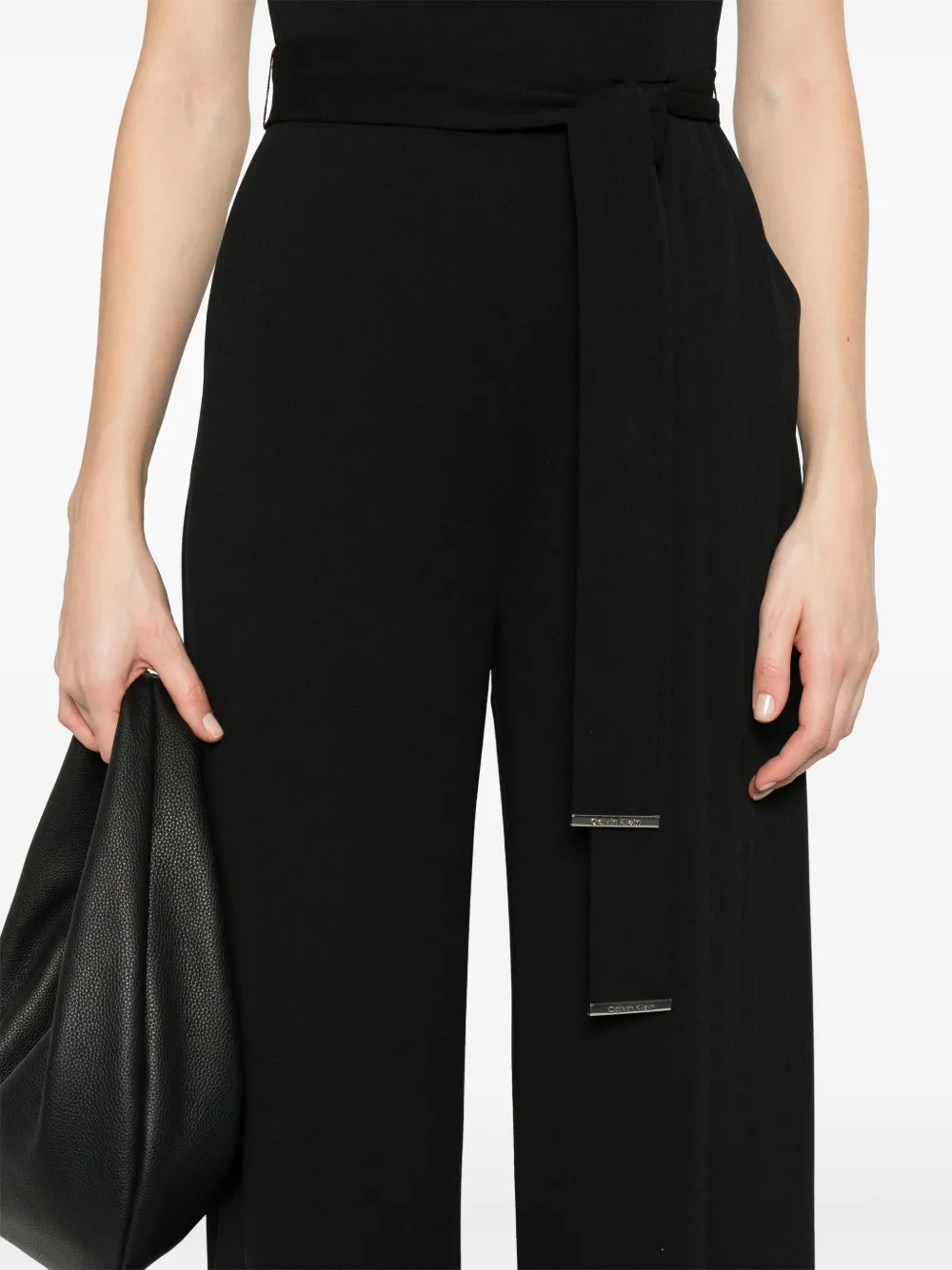 Shop Calvin Klein Crepe Jumpsuit In Black