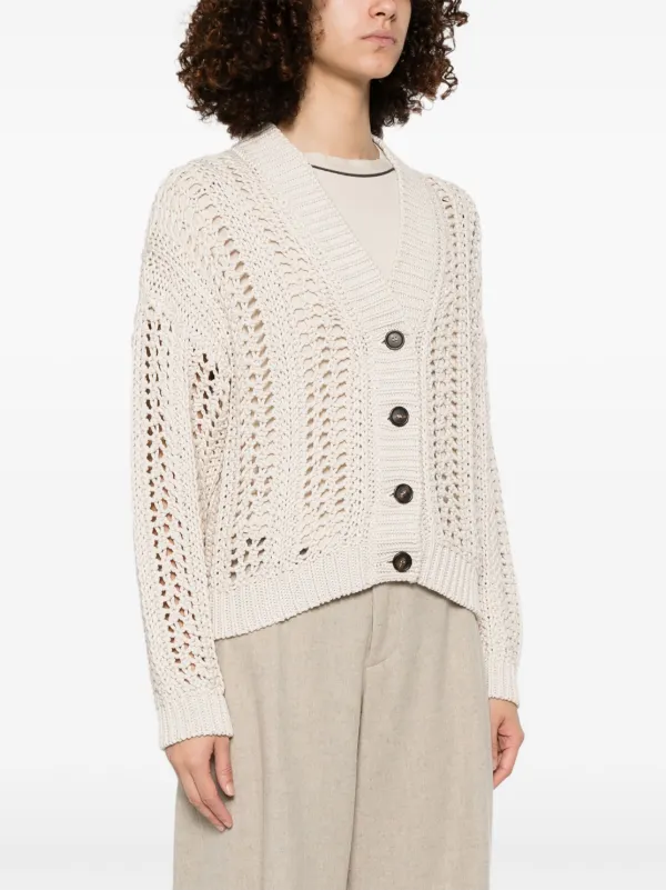 Brunello Cucinelli コットン カーディガン | ニュートラル | FARFETCH JP