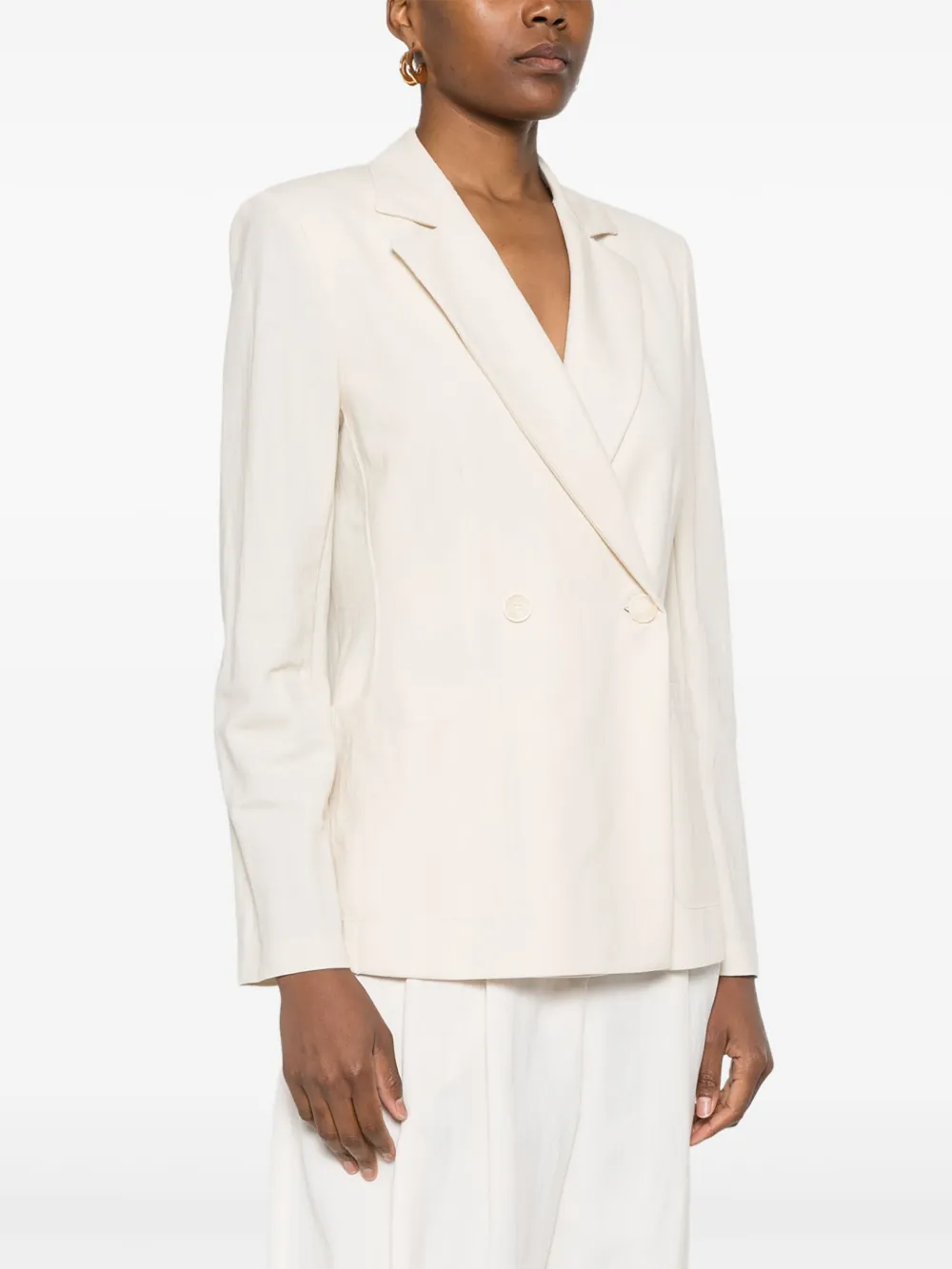 Harris Wharf London Blazer met dubbele rij knopen Beige