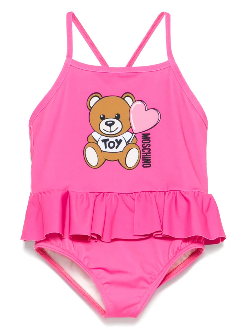 Moschino Kids Badpak met teddybeer logo Roze