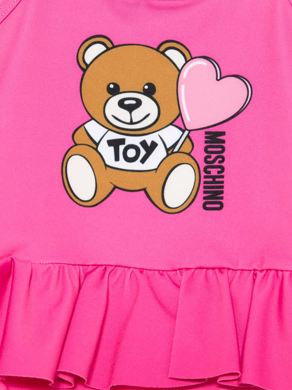 Moschino Kids Badpak met teddybeer logo Roze