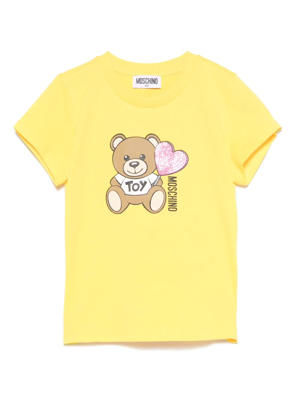 Moschino Kids T-shirt met teddybeerprint Geel