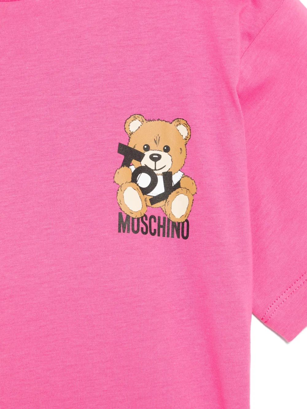 Moschino Kids T-shirt met teddybeerprint Roze