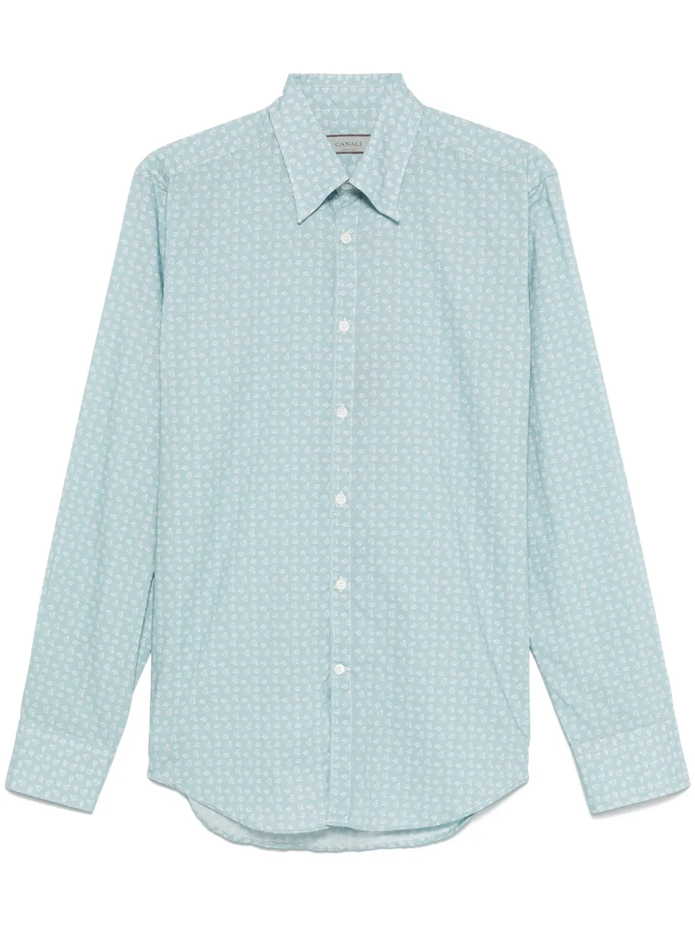 Canali Hemd mit Blatt-Print | Blau | Image 1
