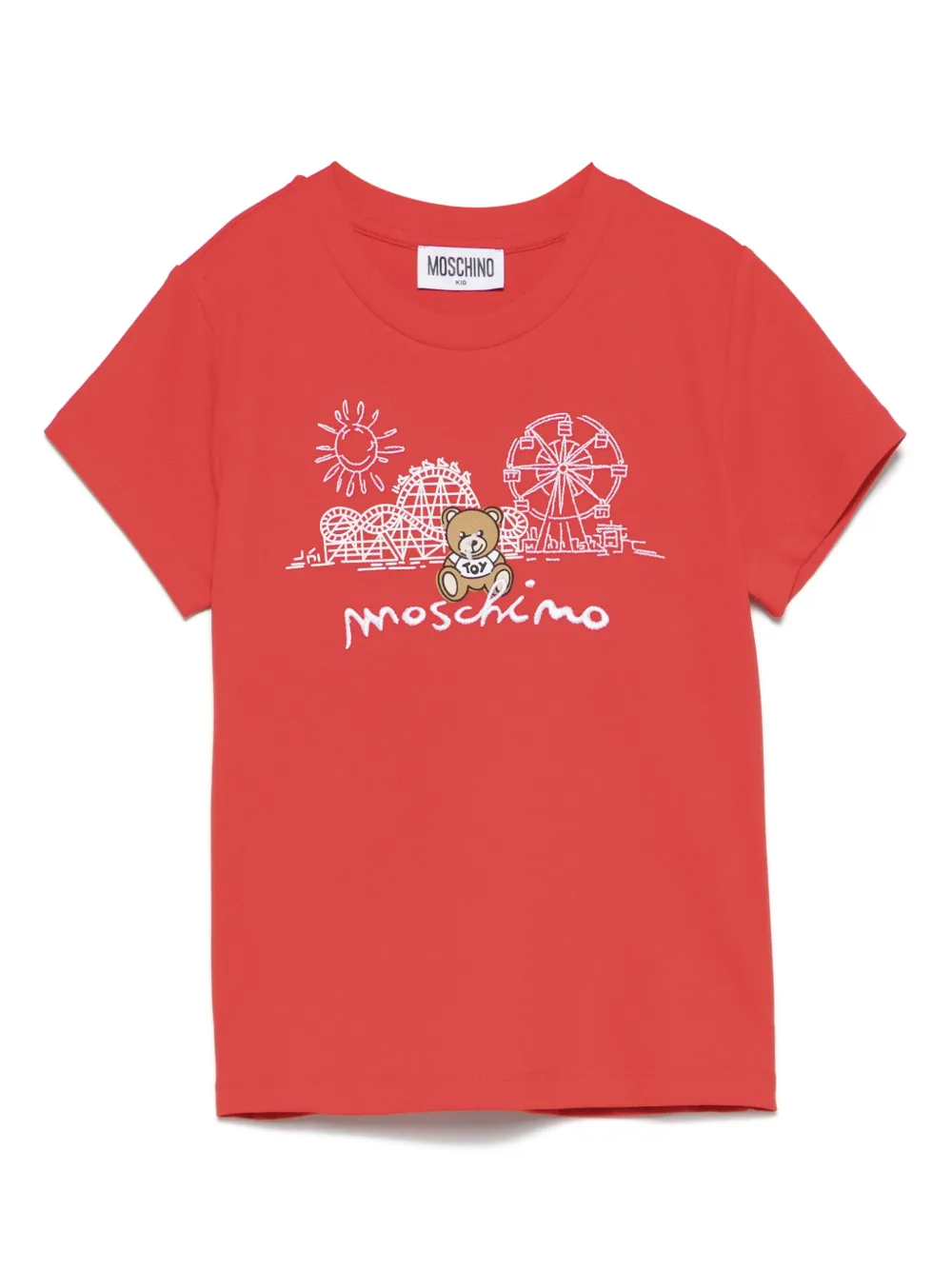 Moschino Kids T-shirt met teddybeerprint Rood
