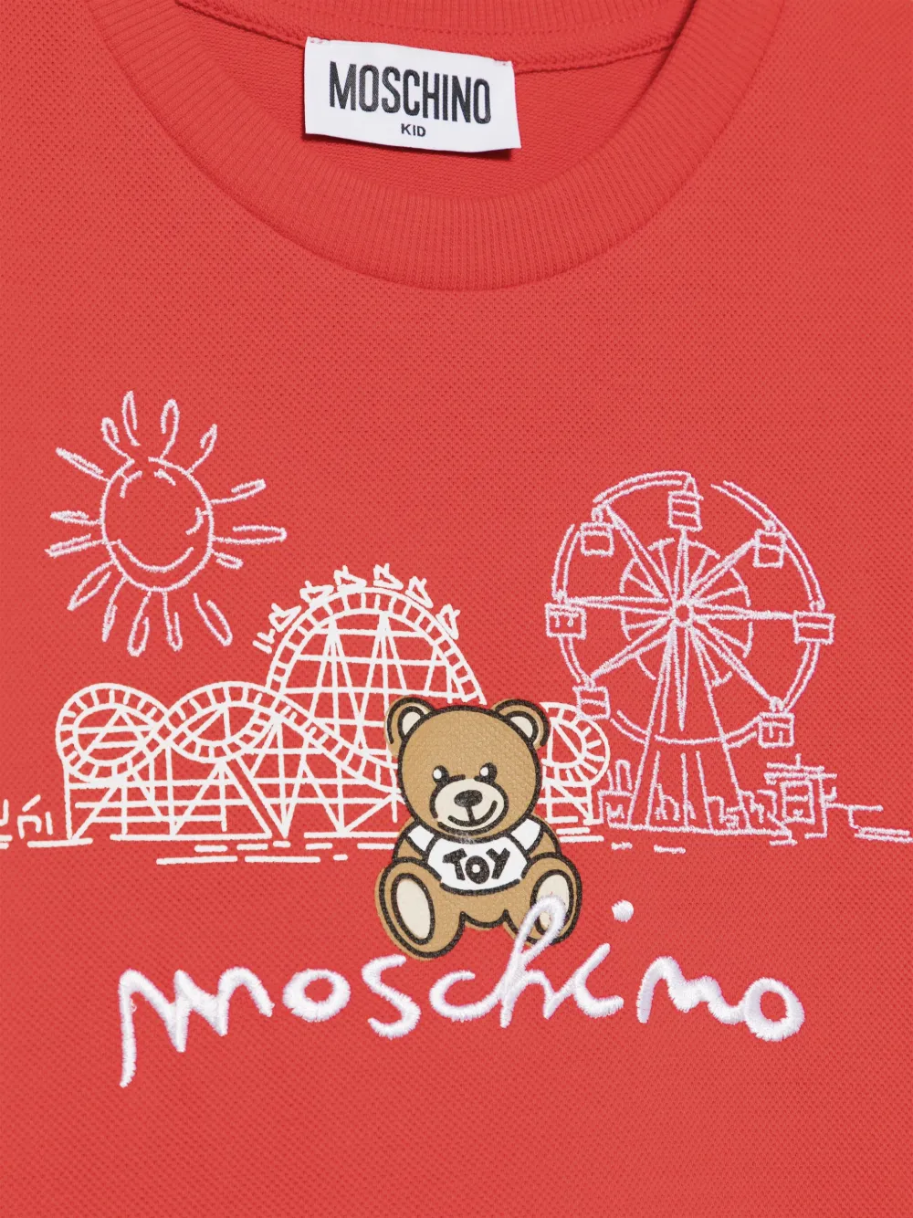 Moschino Kids T-shirt met teddybeerprint Rood