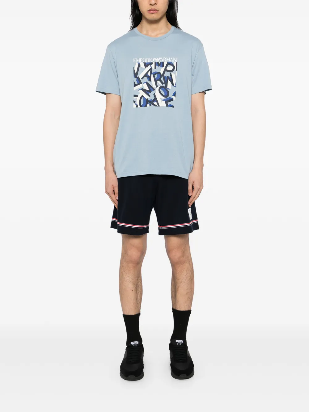 Emporio Armani T-shirt met logoprint - Blauw
