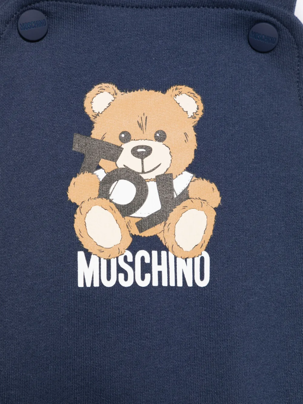 Moschino Kids Tuinbroek met teddybeerprint Blauw