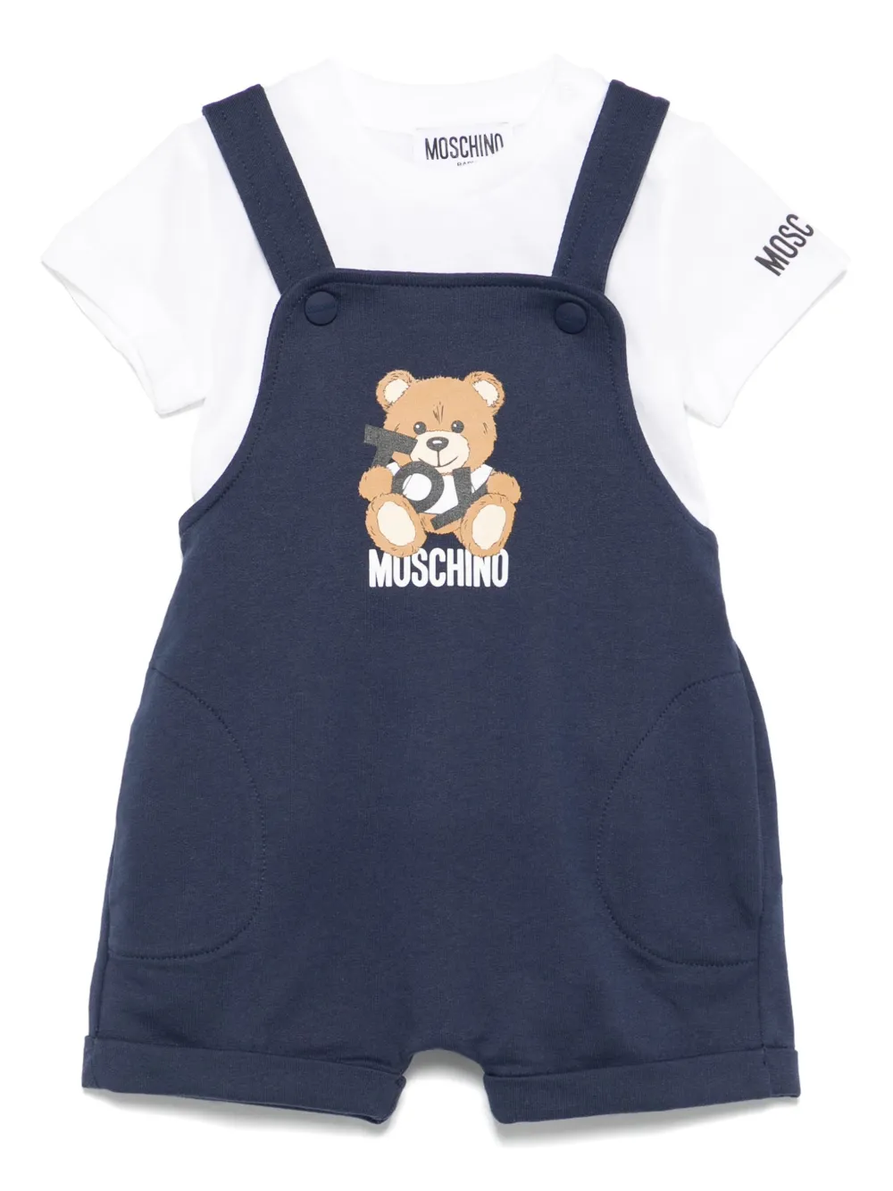 Moschino Kids Teddy Bear dungarees | Blue | Image 1
