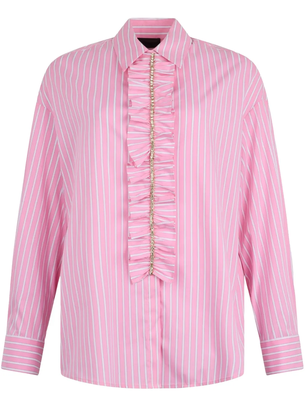 LIU JO camisa fruncida con rayas estampadas | rosado | Image 1