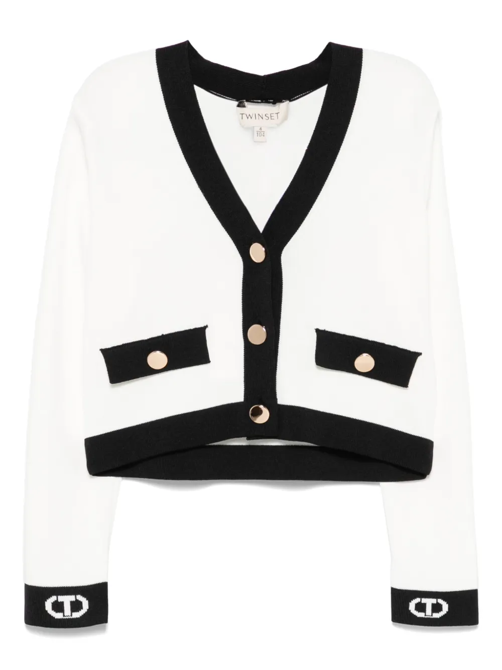 TWINSET Kids Oval T-jacquard cardigan | White | Image 1