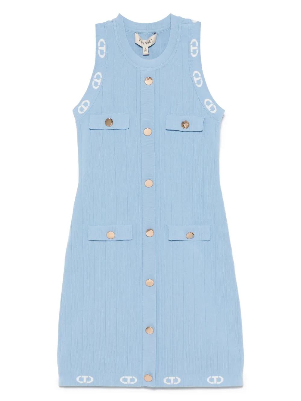 Image 1 of TWINSET Kids Oval T-jacquard knitted dress