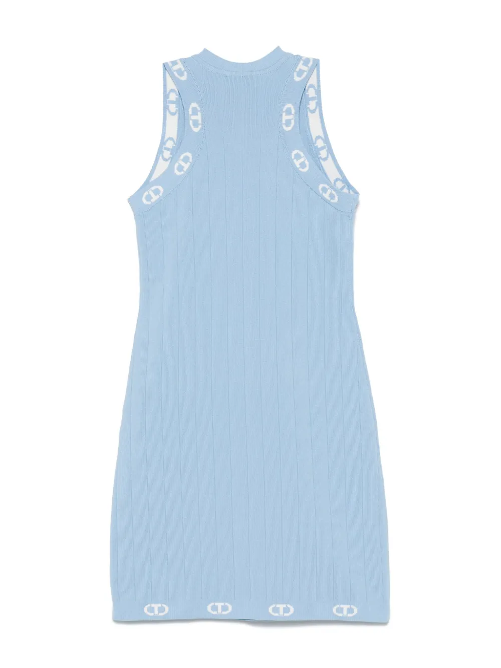 twinsetkids TWINSET Kids Gebreide jurk met ovalen T-jacquard - Blauw