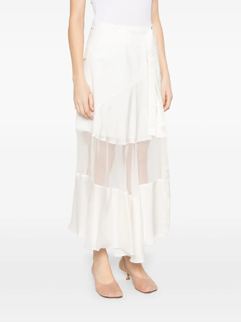 sacai Asymmetrische midi-rok Wit