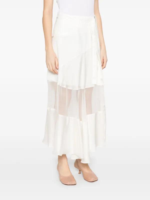 Sacai アシンメトリー スカート | ホワイト | FARFETCH JP