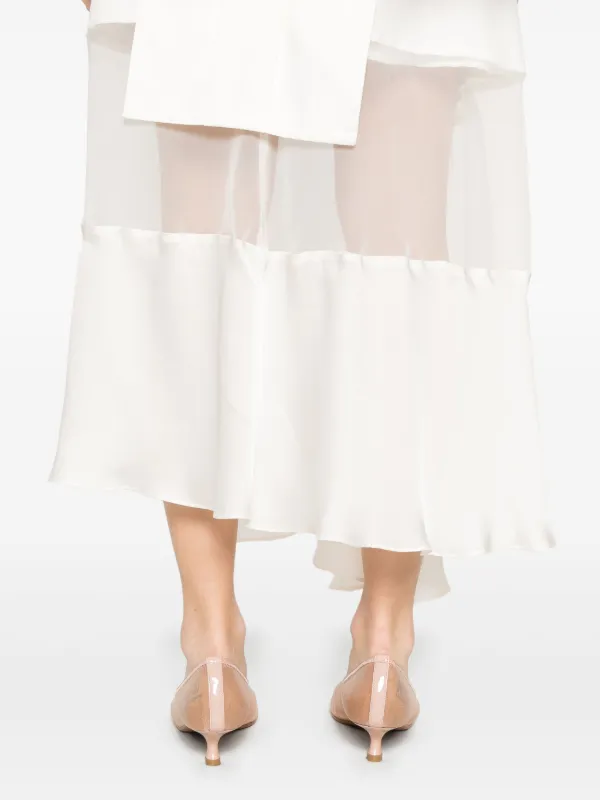 Sacai アシンメトリー スカート | ホワイト | FARFETCH JP