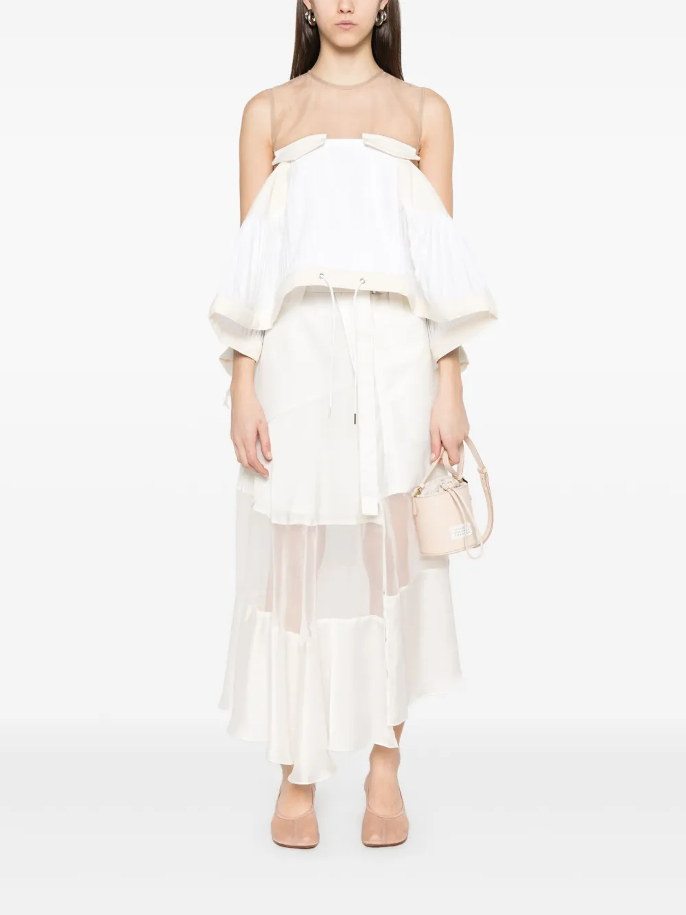 sacai Asymmetrische midi-rok - Wit