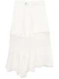 sacai asymmetric midi skirt - White