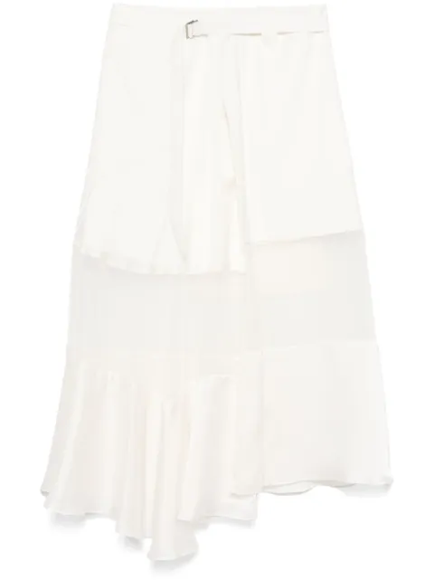 sacai asymmetric midi skirt