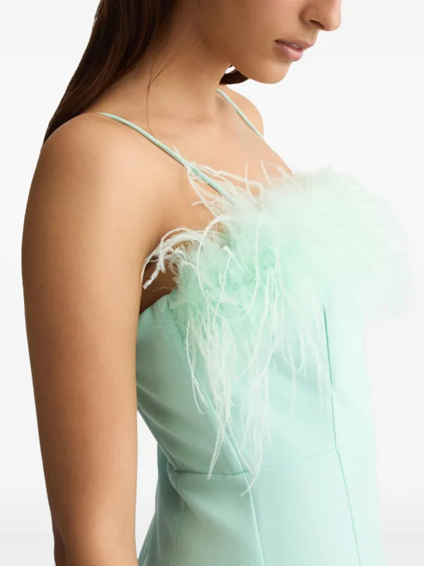 Liu Jo Feather-detailing Dress - Green Liu Jo Feather-detailing Dress - Green