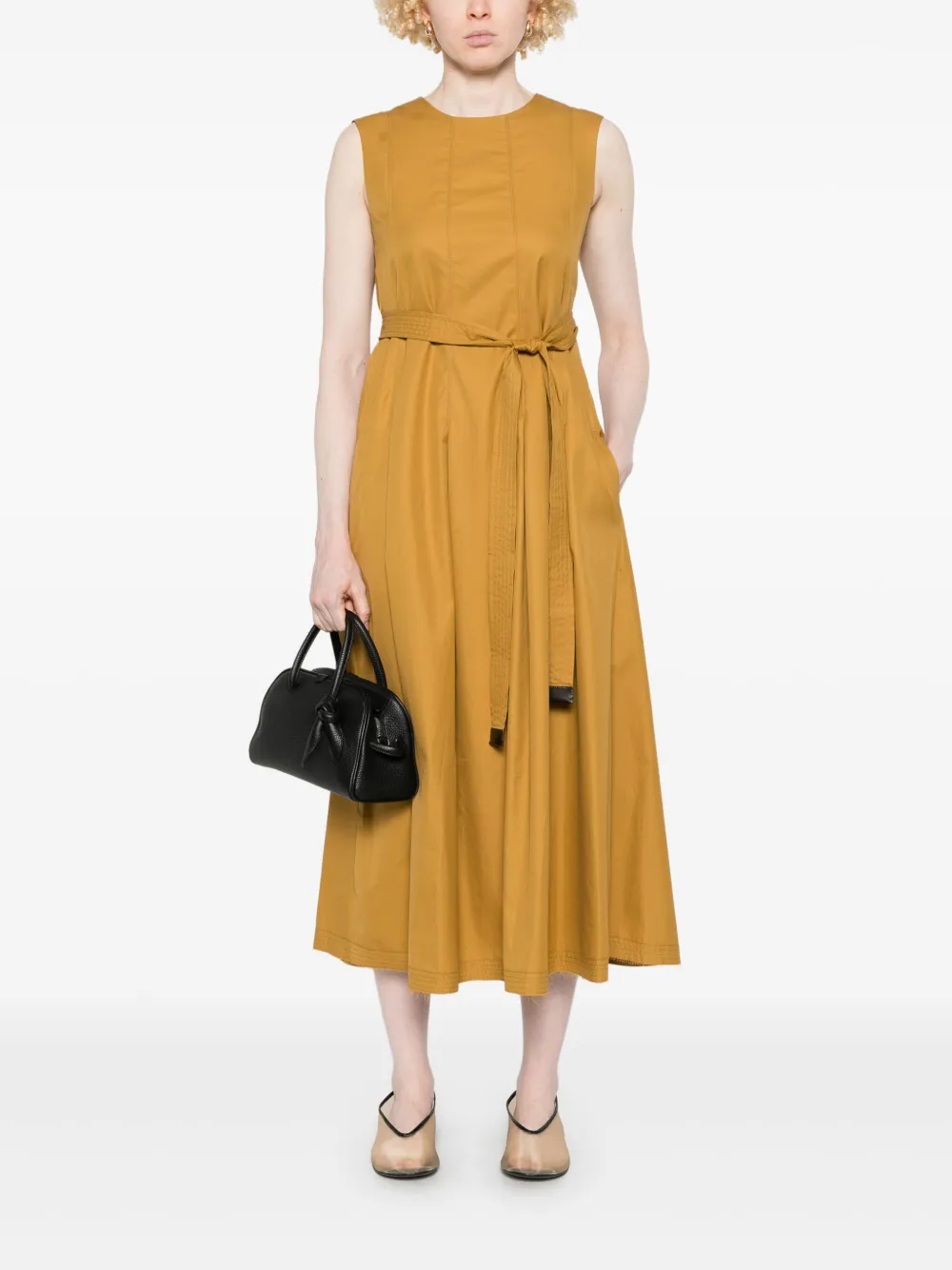 'S Max Mara Amina midi-jurk - Geel