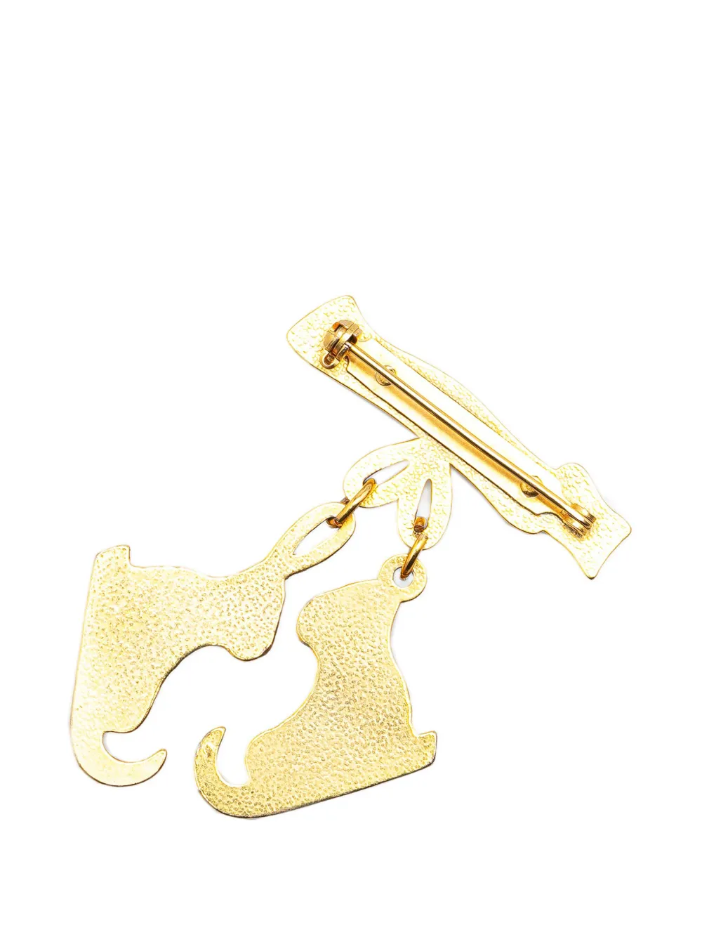 Hermès Pre-Owned 20th Century Gold Plated Skate Pin Brooch costume brooch - Goud