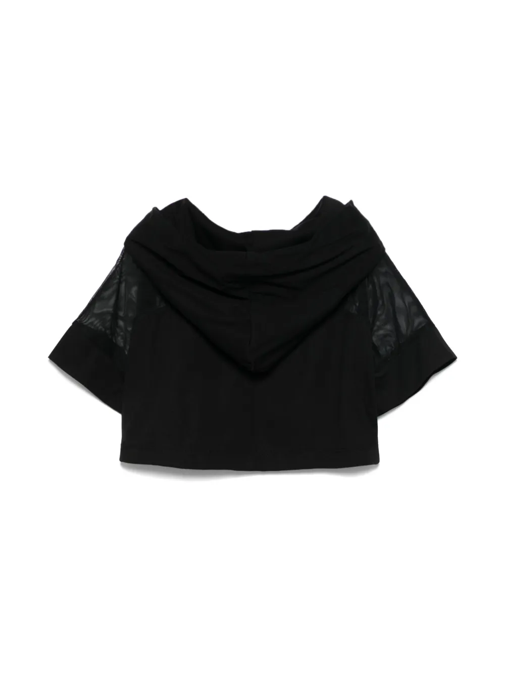 Monnalisa T-shirt met doorzichtige afwerking - Zwart