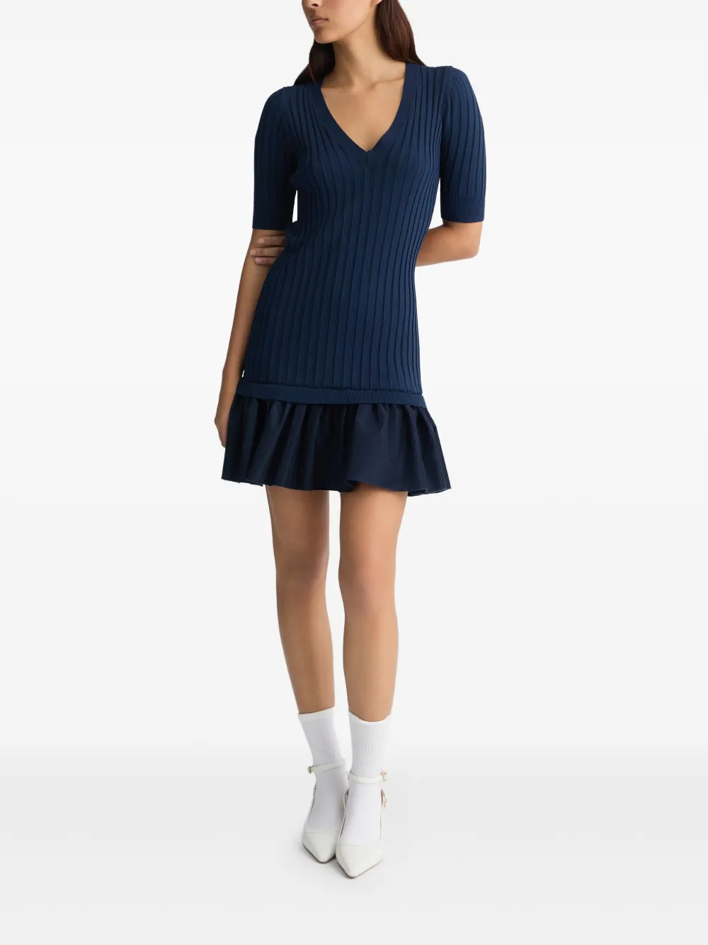LIU JO ribbed-knit mini dress - Blauw