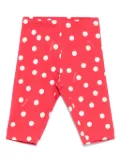 Monnalisa polka dot-print jersey leggings - Red