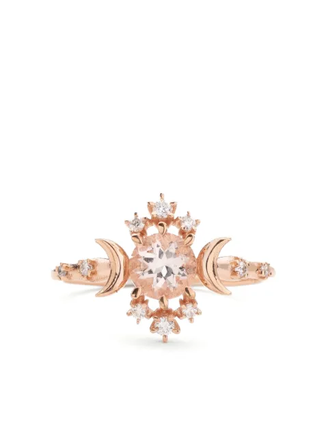 SOFIA ZAKIA 14kt yellow gold Wandering Star morganite and diamond ring