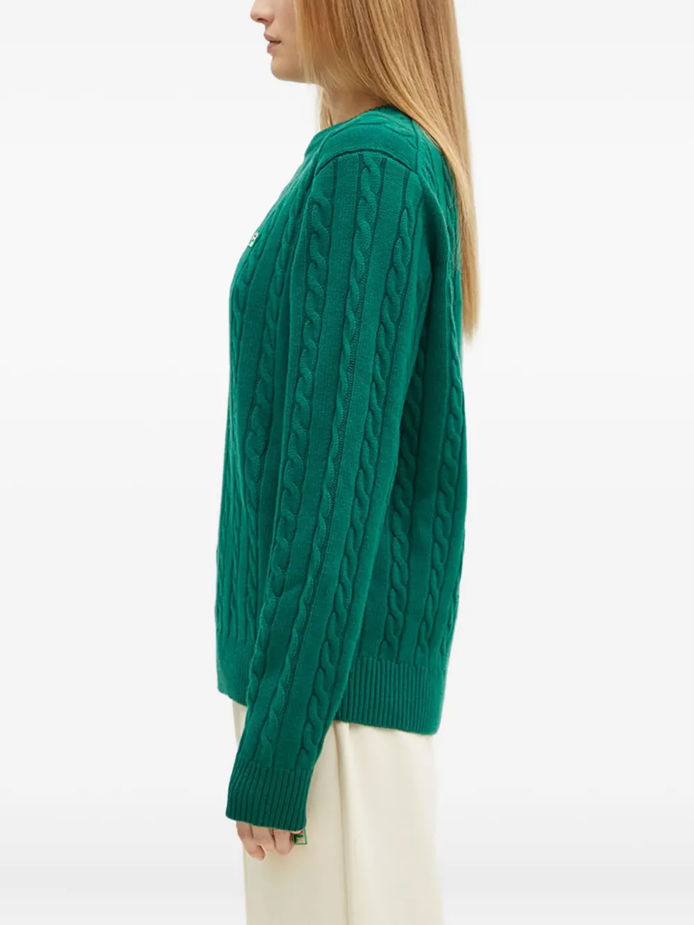 Fila Kabelgebreide trui met logo Groen