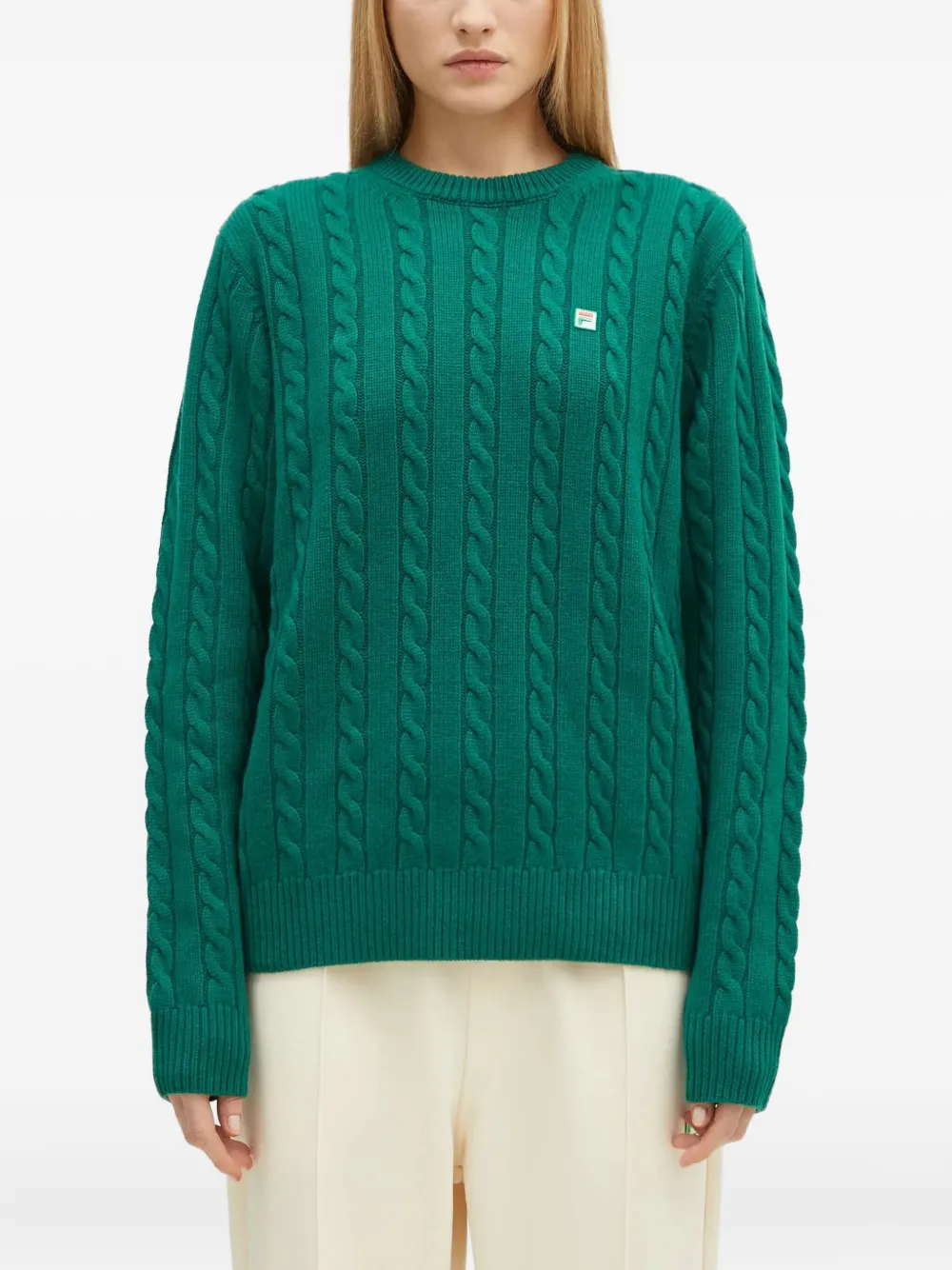 Fila cable-knit logo sweater | Green | Image 1