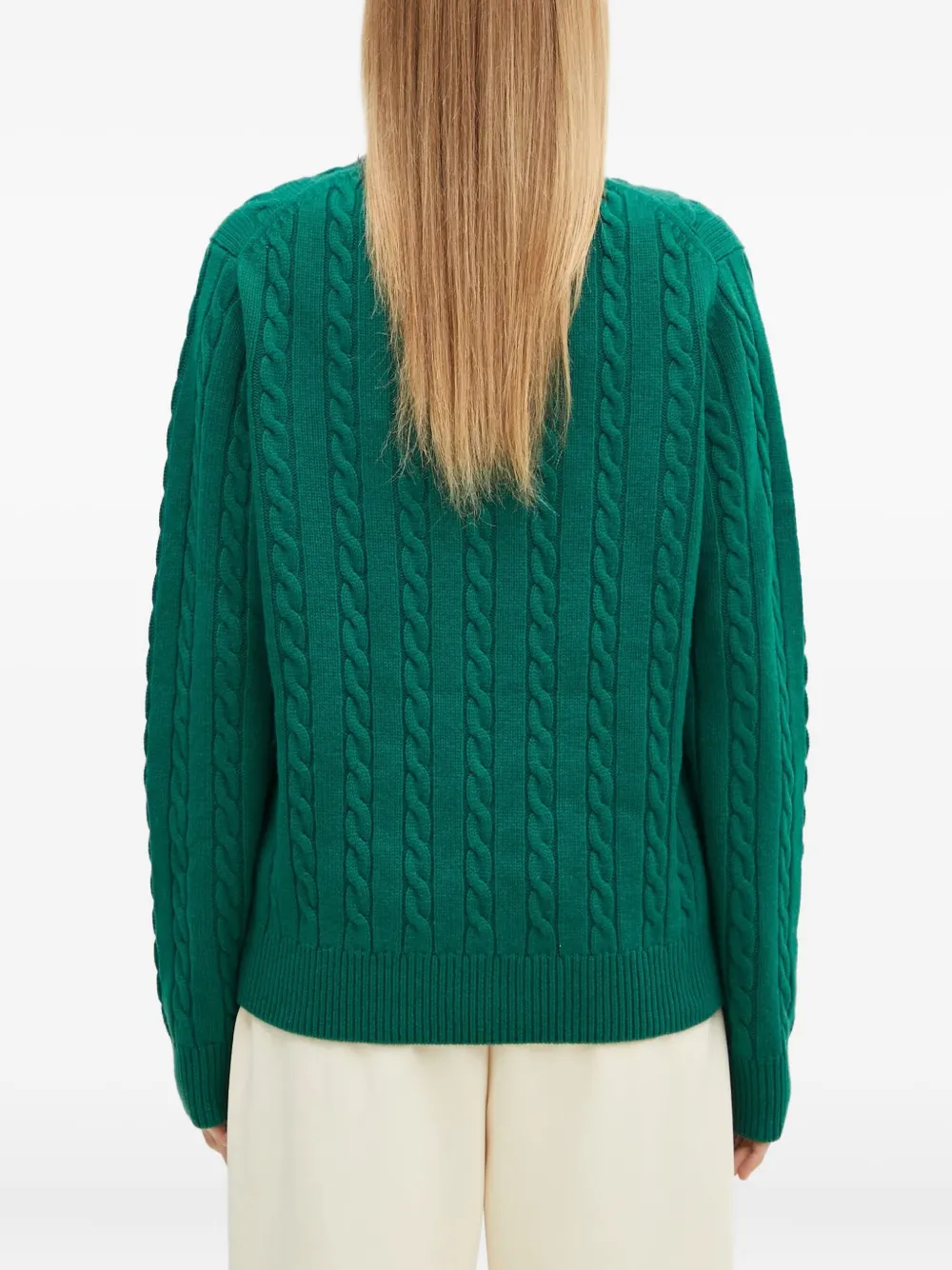 Fila Kabelgebreide trui met logo Groen