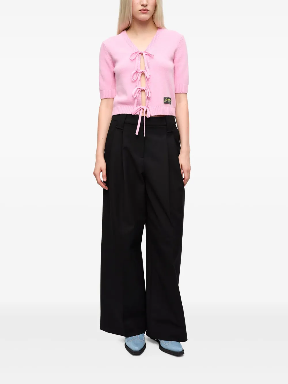 GANNI Broek met geplooid detail - Zwart