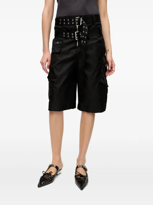 GANNI ベルテッド ショートパンツ | ブラック | FARFETCH JP