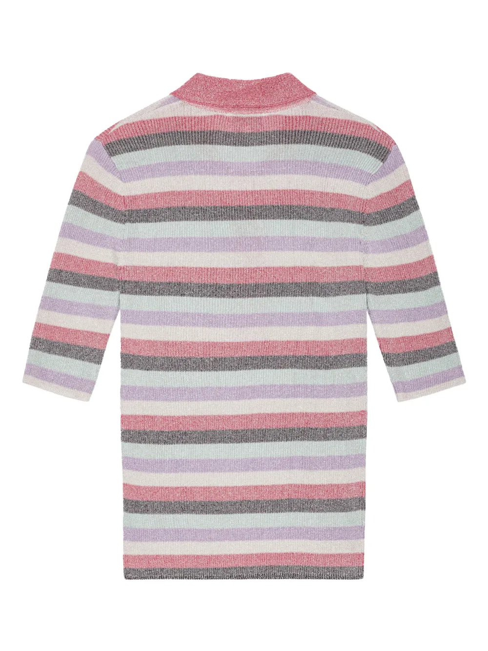 トップス ganni polo lace mohair knit GANNI RED MOHAIR LACE POLO SWEATER | REVERSIBLE