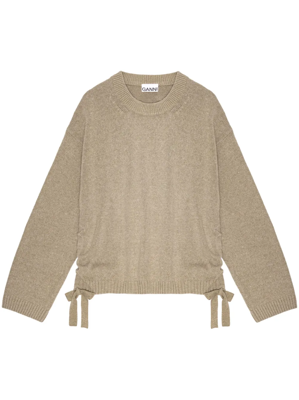 GANNI Trui met trekkoord Beige